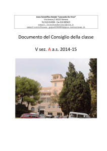 Documento del Consiglio della classe V sez. A a.s. 2014-15