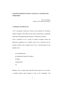 I sistemi informativi per l`analisi e la gestione del territorio