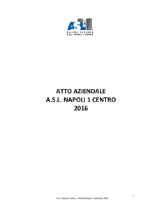 Asl Napoli 1 Centro - Atto Aziendale