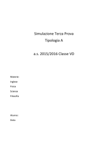 Simulazione Terza Prova Tipologia A a.s. 2015/2016 Classe VD