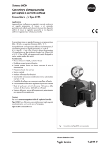 Sistema 6000 Convertitore elettropneumatico per segnali in corrente