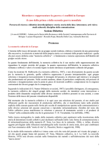 Ricordare e rappresentare la guerra ei conflitti in Europa