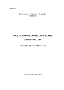 DOCUMENTO DEL CONSIGLIO DI CLASSE Classe 5^ Sez. ASU