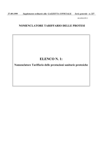 Nomenclatore Tariffario delle Protesi – elenco n.1