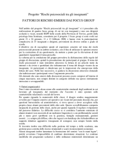 Progetto “Rischi psicosociali tra gli insegnanti”