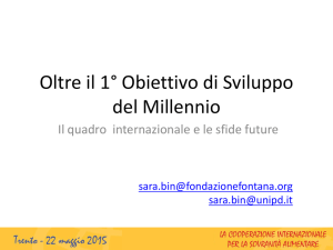 Oltre il 1° Obiettivo di Sviluppo del Millennio. Il