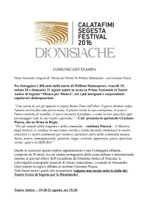 COMUNICATO STAMPA - Calatafimi Segesta Festival
