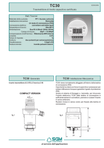 Trasmettitore di livello capacitivo certificato Dati - SGM