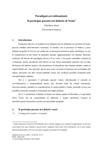 Paradigmi sovrabbondanti. Il participio passato nel dialetto di Noale