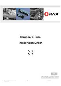Istruzioni di l`uso Trasportatori Lineari GL 1 GL 01