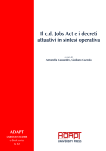 Il cd Jobs Act ei decreti attuativi in sintesi operativa