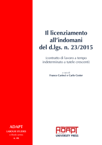 Il licenziamento all`indomani del d.lgs. n. 23/2015