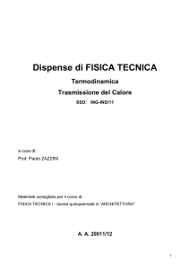 Dispense di FISICA TECNICA - Laboratorio Fisica Tecnica