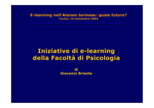 Iniziative di e-learning della Facolt&agrave; di Psicologia