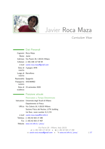 Javier Roca Maza – Curriculum Vitae