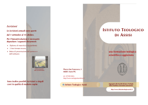 Quinquennio Istituzionale - Istituto Teologico di Assisi