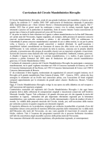 Curriculum del Circolo Mandolinistico Risveglio