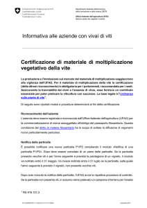 Certificazione di materiale di moltiplicazione vegetativo della vite