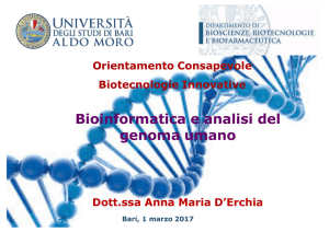 Bioinformatica e analisi del genoma umano