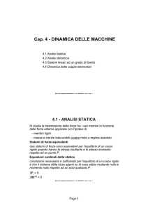 Cap. 4 - DINAMICA DELLE MACCHINE