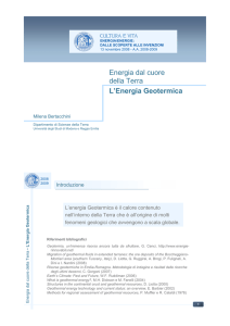 L` Energia Geotermica - Associazione Cultura e Vita