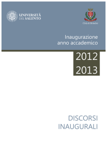 Discorsi inaugurali - Università del Salento