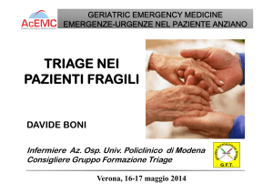 TRIAGE NEI PAZIENTI FRAGILI