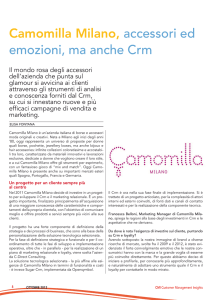 Camomilla Milano, accessori ed emozioni, ma anche Crm - C