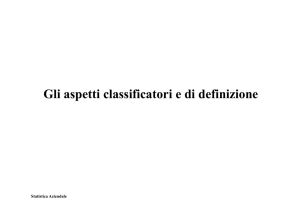 Gli aspetti di classificazione e di definizione SA