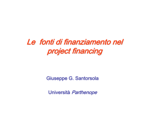 Le operazioni di project financing (PF) - "PARTHENOPE"