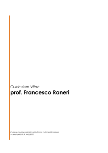 Curriculum Vitae prof. Francesco Raneri