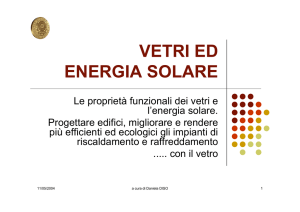 VETRI ED ENERGIA SOLARE - Prof. Antonio Licciulli