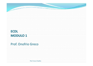 ECDL MODULO 1 Prof. Onofrio Greco