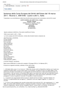 Ricorso n. 30814/06 ‐ Lautsi e altri c. Italia