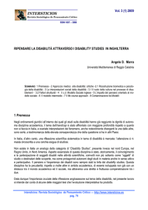 Ripensare la disabilità attraverso i disability studies