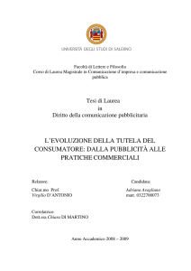 l`evoluzione della tutela del consumatore: dalla pubblicità