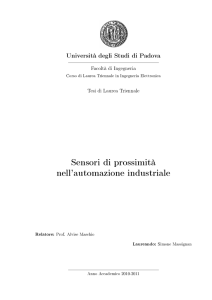 Sensori di prossimità nell`automazione industriale