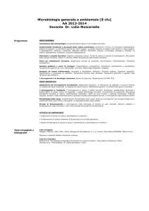Microbiologia generale e ambientale (8 cfu) AA 2013