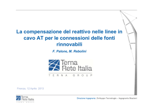 La compensazione del reattivo nelle linee in cavo AT per le