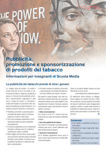 Pubblicità, promozione e sponsorizzazione di prodotti del tabacco