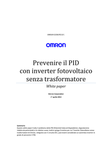 Prevenire il PID con inverter fotovoltaico senza trasformatore