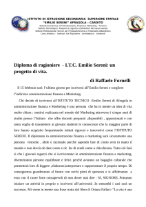 Diploma di ragioniere - I.T.C. Emilio Sereni: un progetto di vita. di