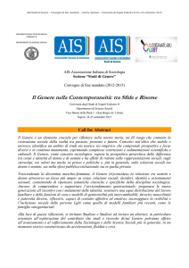 Call for abstract - Osservatorio di Genere