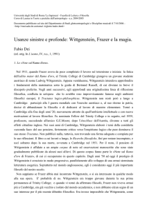 Wittgenstein, Frazer e la magia. - CISADU