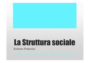 La struttura sociale - Dipartimento di Scienze sociali e politiche