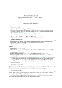 Diario delle lezioni - Dipartimento di Matematica