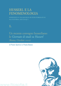 Husserl e la fenomenologia www.filosofia.it 1.