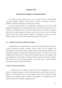 Capitolo VIII Generatori di segnale e circuiti formatori