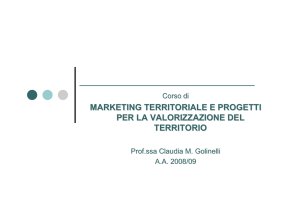 marketing territoriale e progetti per la