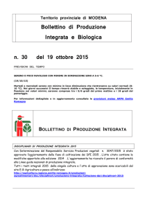 Bollettino di Produzione Integrata e Biologica